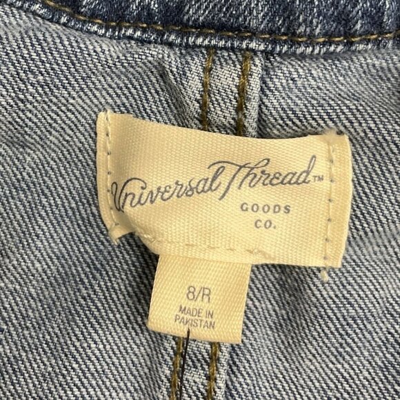 NEW Women's 8/R Long Sleeve Utility Baggy Denim Jumpsuit - Universal Thread k939 - Picture 6 of 9